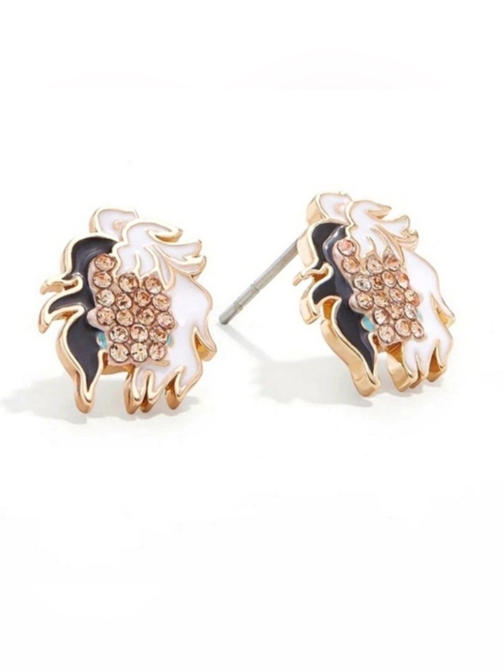 NWT ⚜️🖤⚜️ Disney X Baublebar Villain Cruella De Vil Mini Pave Stud Earrings